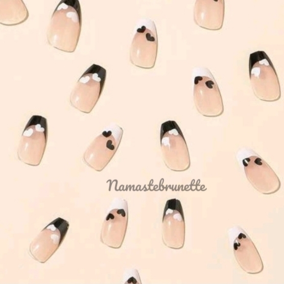 2/$16 Heart French Manicure Press On Nails - Picture 4 of 8